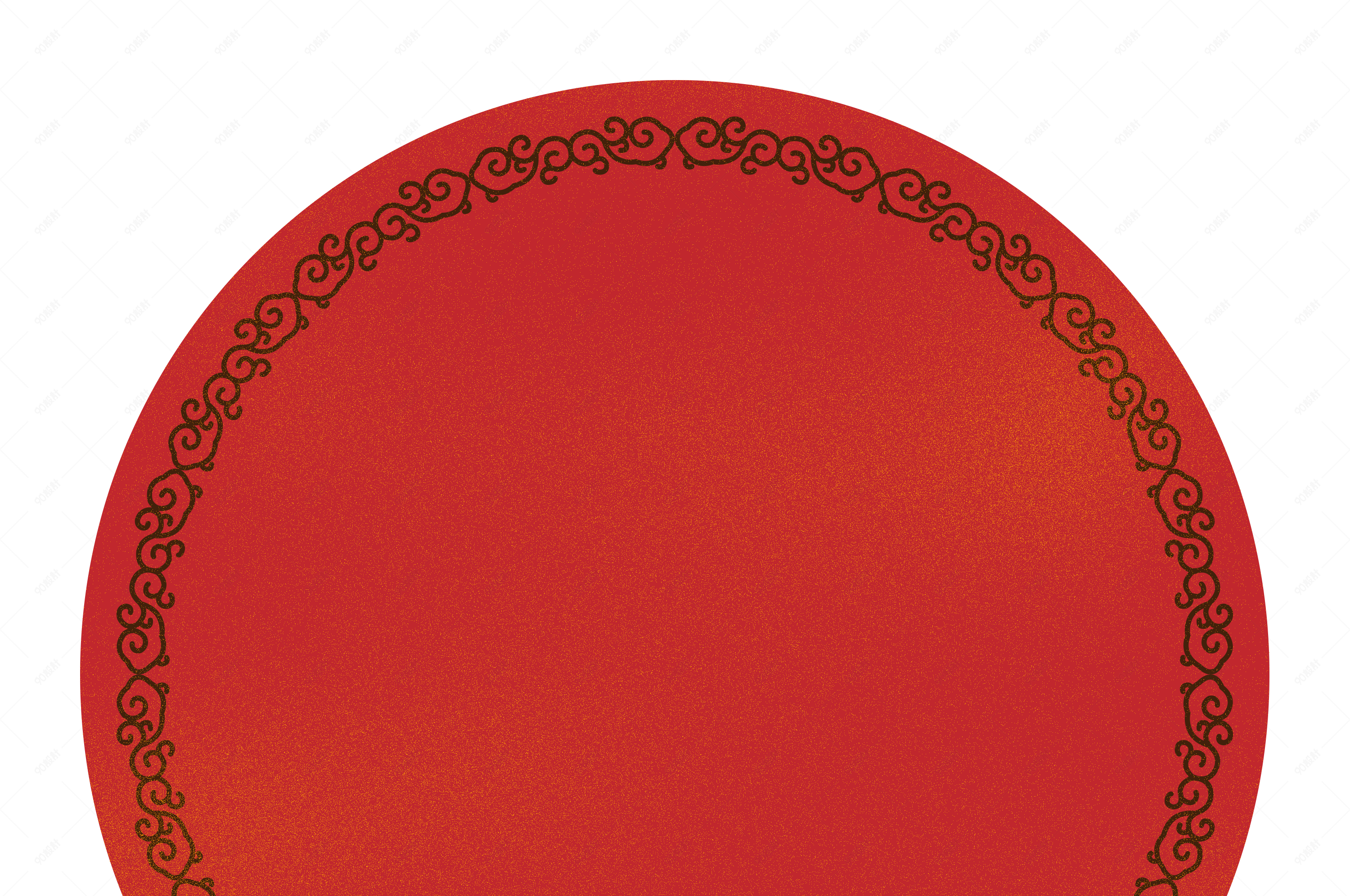 手绘红色的中国风边框插画