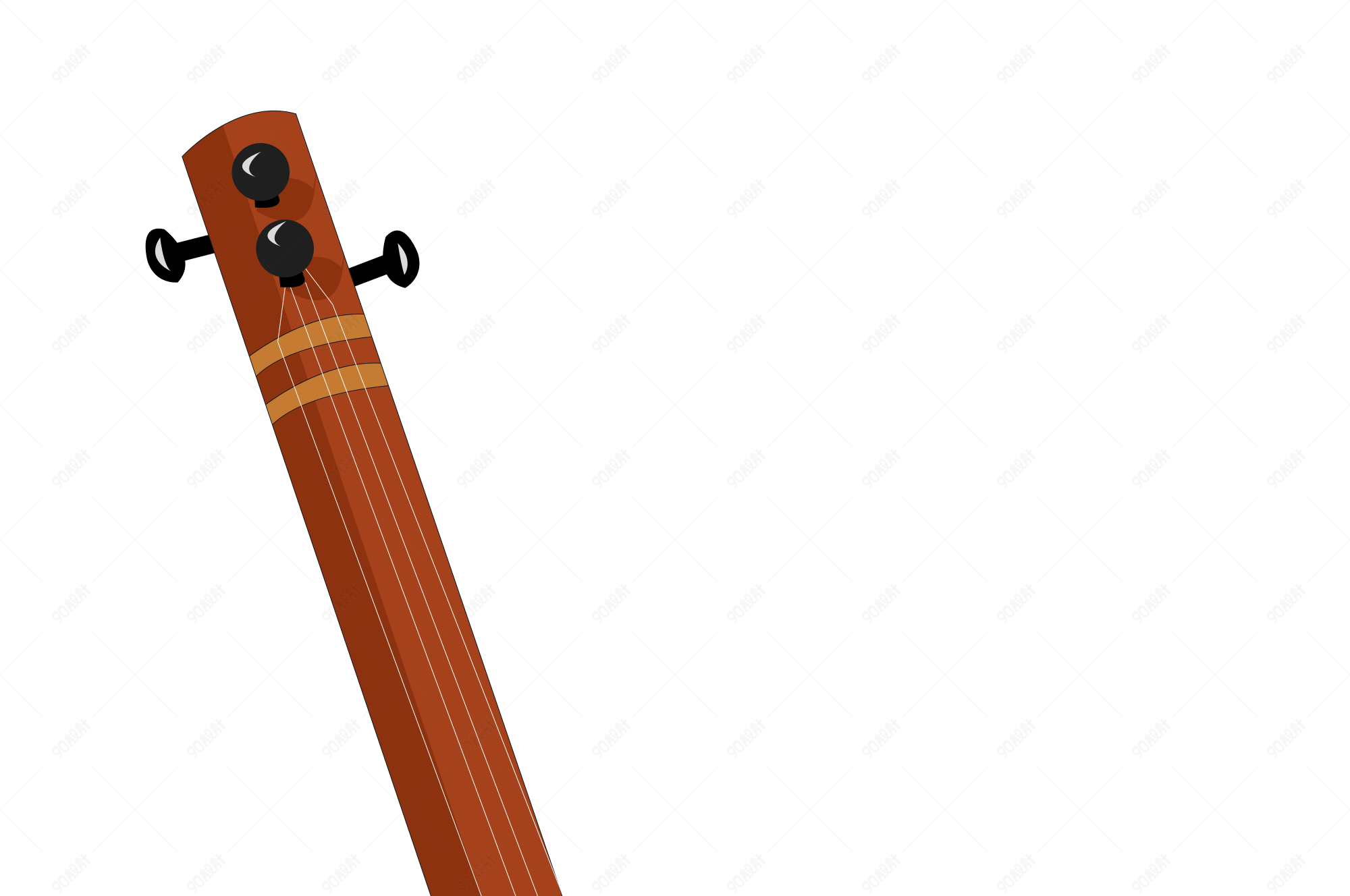 手绘木制三弦插画