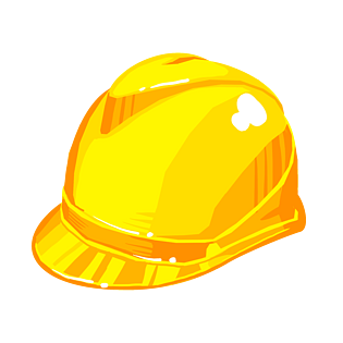 手绘创意插图安全帽