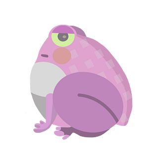 手绘粉色的青蛙插画