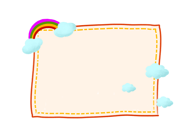 彩色彩虹边框插画