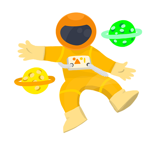 航空黄色的太空服插画