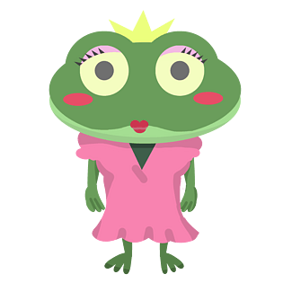 手绘青蛙公主插画