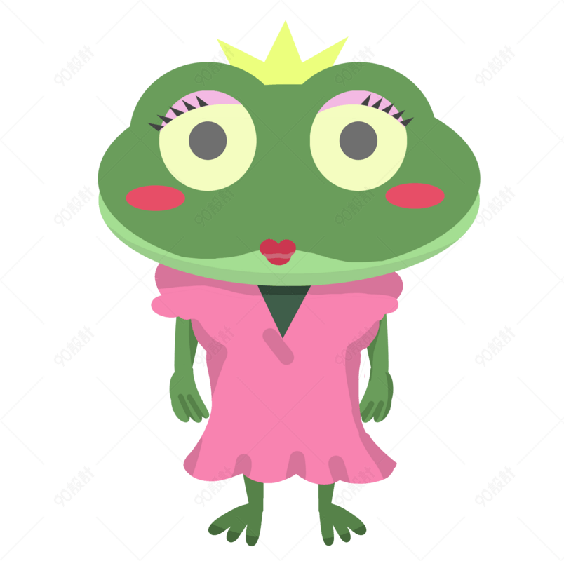 手绘青蛙公主插画