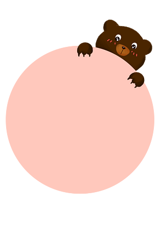 圆形小熊边框插画