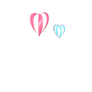 告白气球漂浮爱心气球pngpsd2000*2000七夕节情人节手绘卡通爱心情书