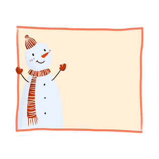 唯美雪人边框插画