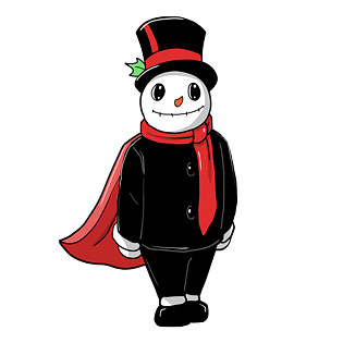 卡通手绘帅气的雪人插画