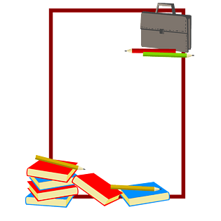红色的图书边框插画