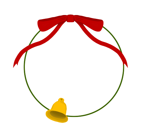 手绘圆形铃铛边框