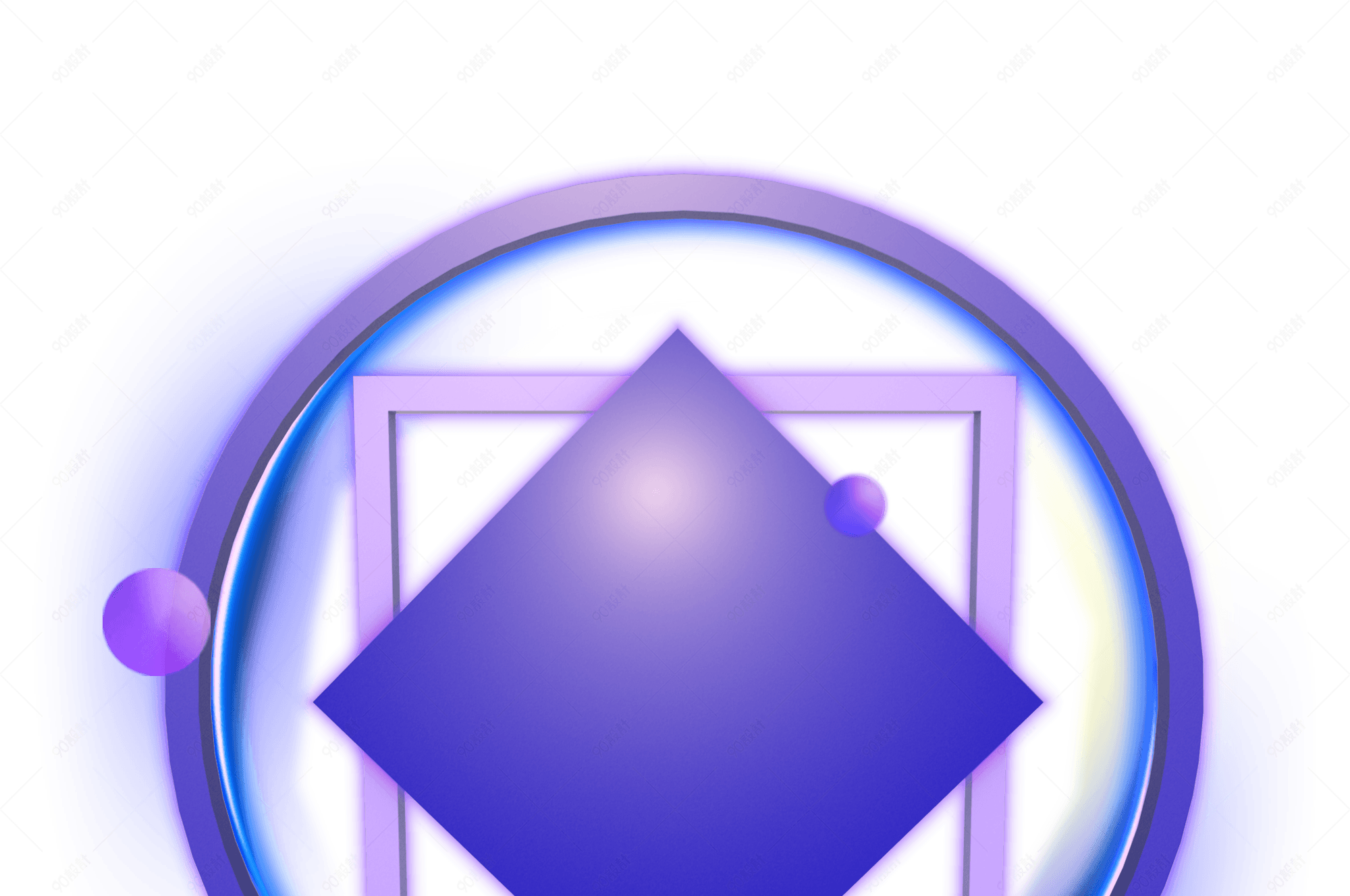 几何图形边框霓虹灯发光边框c4d