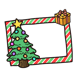 黑白树木简笔画素材pngpsd2000*2000红色节日圣诞树简笔画免扣png元素