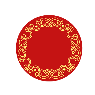 圆形红色新年福袋边框pngpsd2000*2000中国风祥云圆形背景框pngpsd