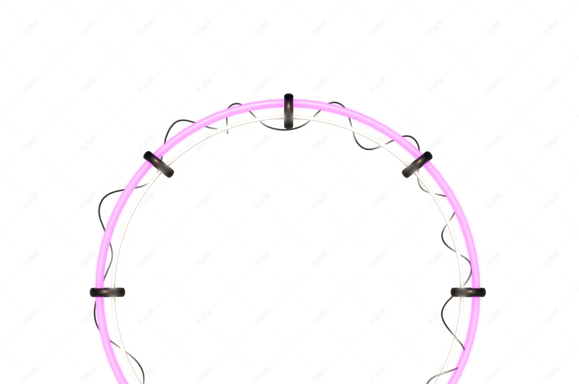 c4d立体几何圆形发光灯管边框标题框