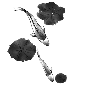 中国风锦鲤水墨画