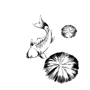 中国风锦鲤水墨画