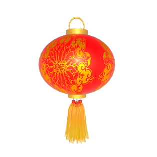 c4d立体大红灯笼猪年喜庆红灯笼