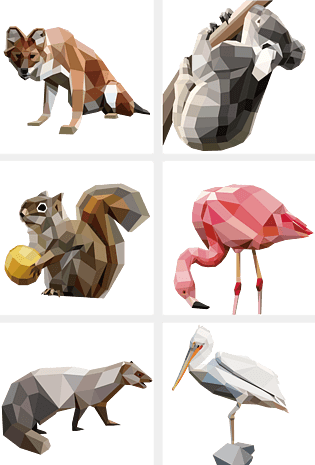 几何动物装饰插画