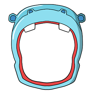 河马边框手绘插画