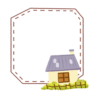 房屋边框手绘插画