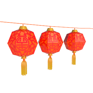 c4d立体新年喜庆红灯笼