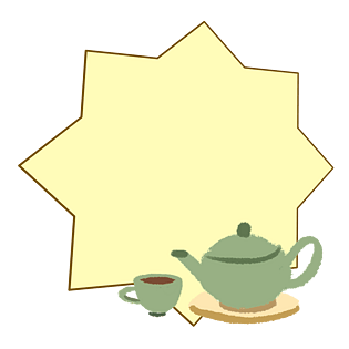 茶壶多边形边框插画