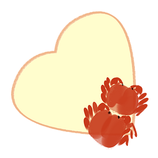 桃形螃蟹边框插画