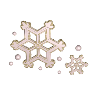 c4d圣诞节装饰白色六角星形金边雪花