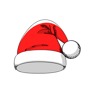 圣诞节圣诞帽子卡通图案