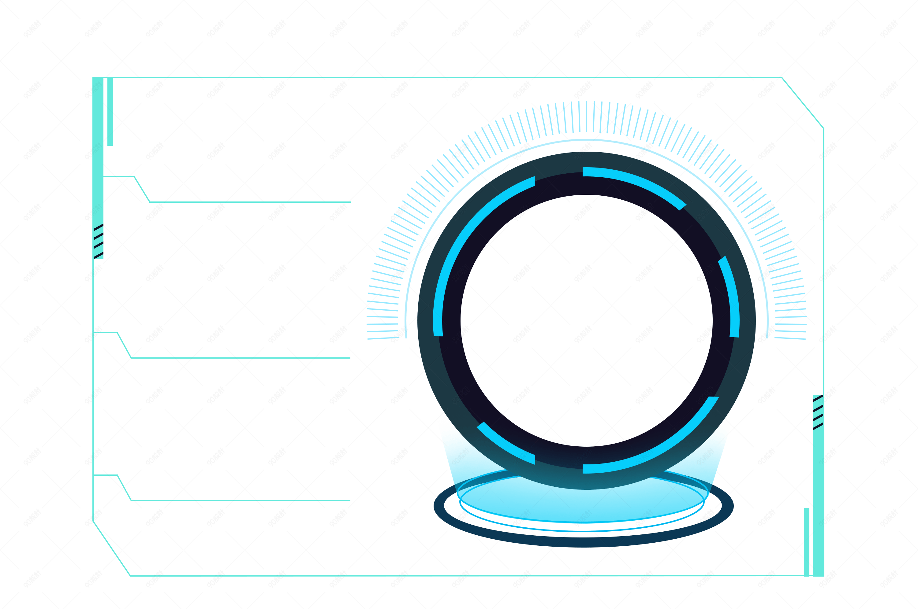 科技大数据现代蓝色荧光网页ppt文字图片边框