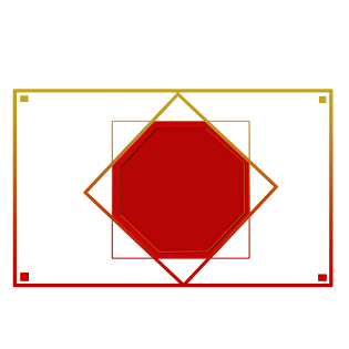 红色多边形时尚中国风边框