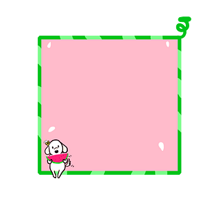 卡通动物小白狗吃西瓜边框装饰图案png