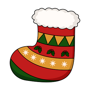 彩色卡通圣诞袜子