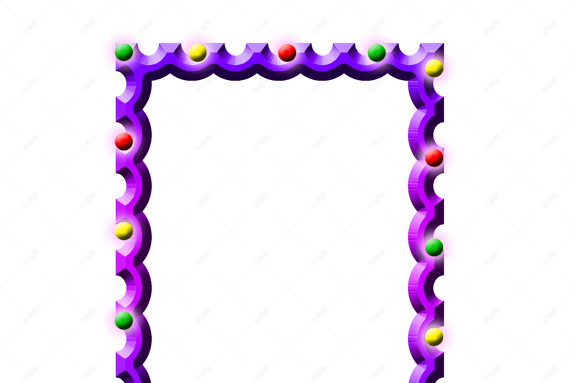 立体科技感霓虹灯管发光紫色蓝色撞色边框电商