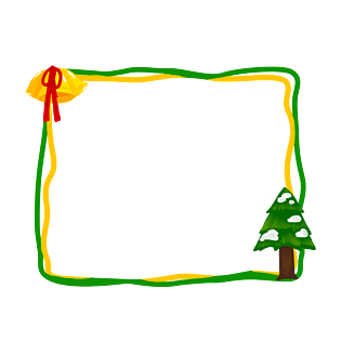 圣诞圣诞节圣诞夜长方形撞色边框可爱卡通装饰