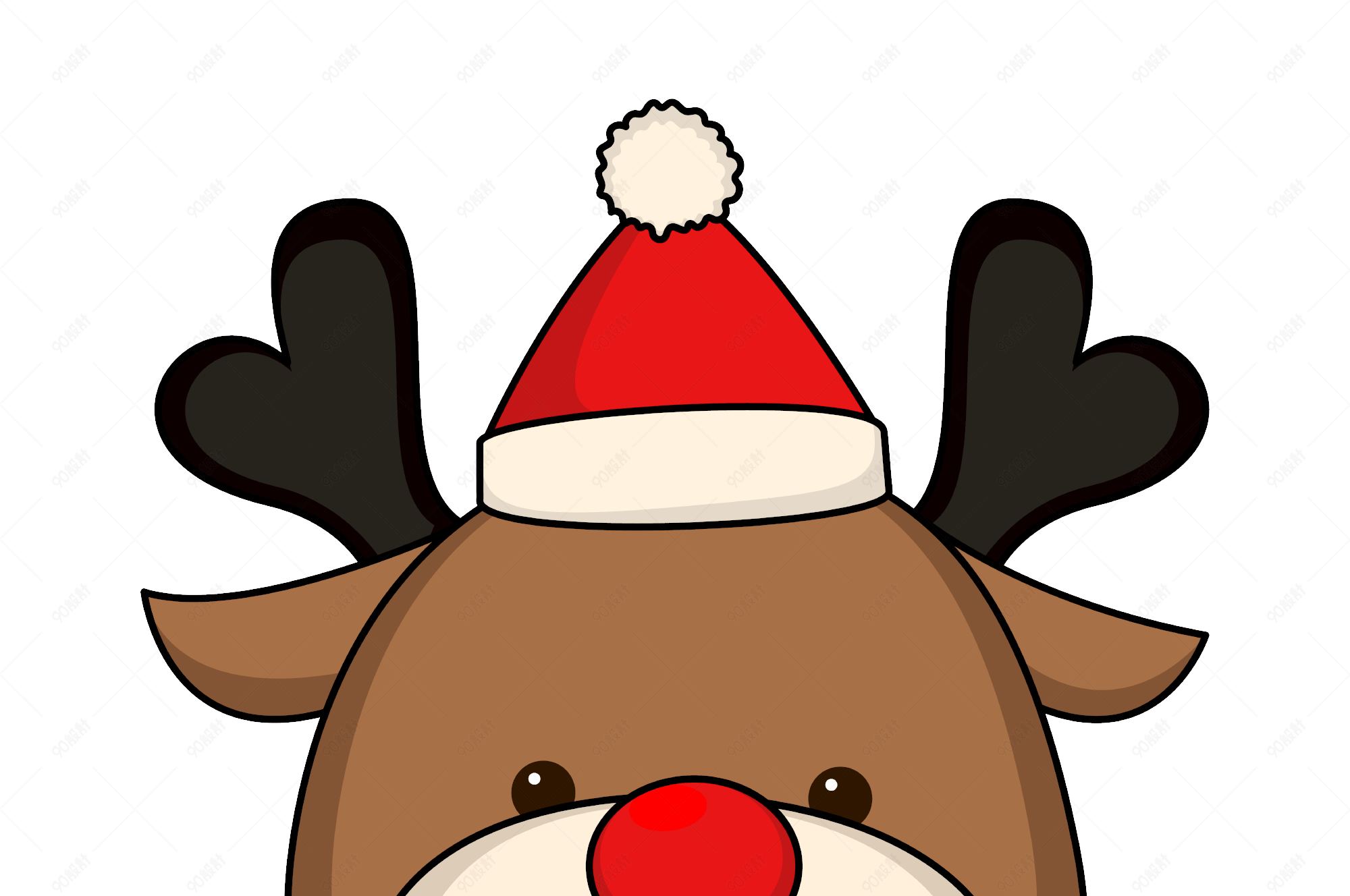 圣诞节卡通驯鹿头像