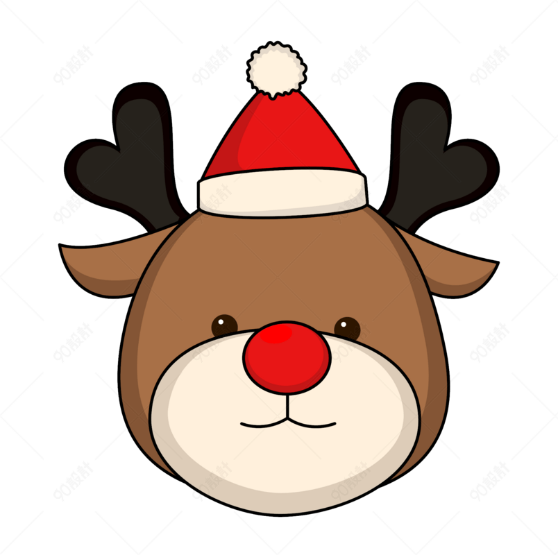 圣诞节卡通驯鹿头像
