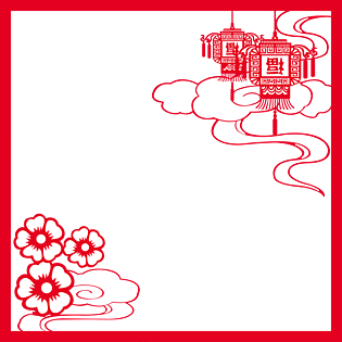 春节新年中国风红色矢量边框
