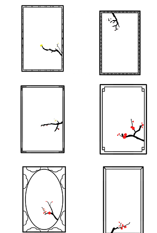 方形四方连续图案四方连续四方气球边框欧式边框几何边框古风边框相关