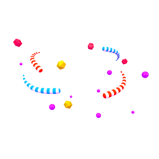 炫彩电商漂浮c4d彩条png元素