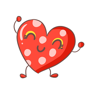 手绘卡通红色爱情爱心