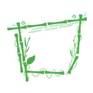 卡通竹子边框插画