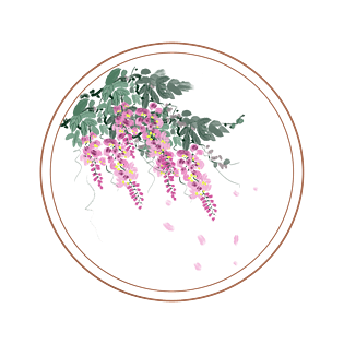 手绘古风藤蔓插画