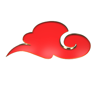 中国风红色金边祥云