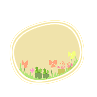 黄色圆形边框插画