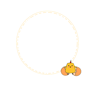 手绘黄色的小鸡边框