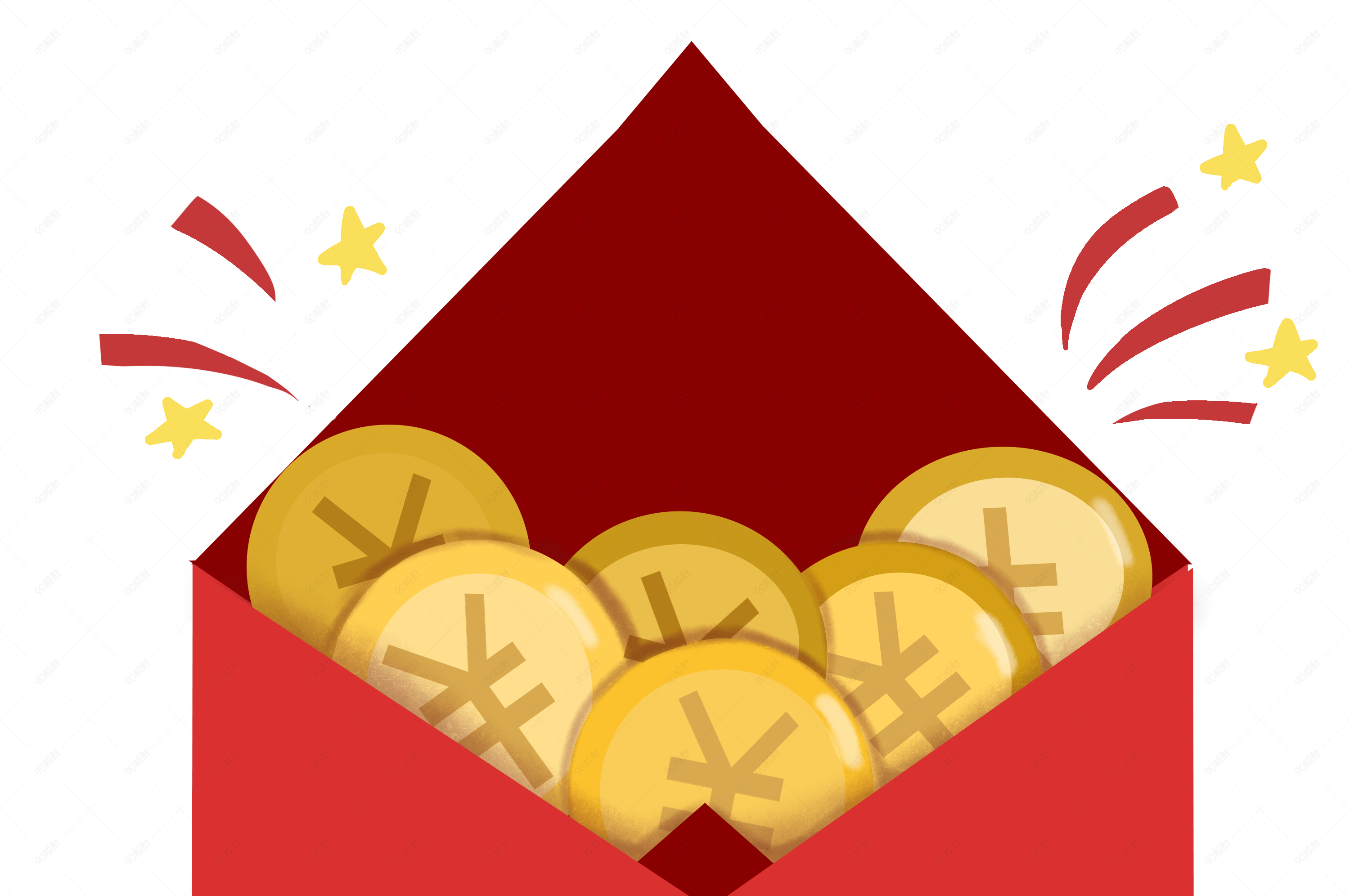 春节红色喜庆海报装饰红包png免抠
