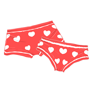 爱心红色裤衩插画