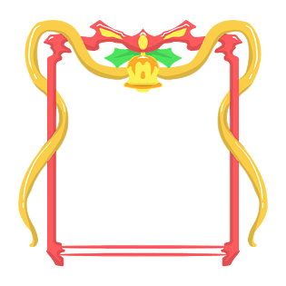 手绘黄色铃铛边框