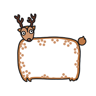 手绘棕色梅花鹿边框